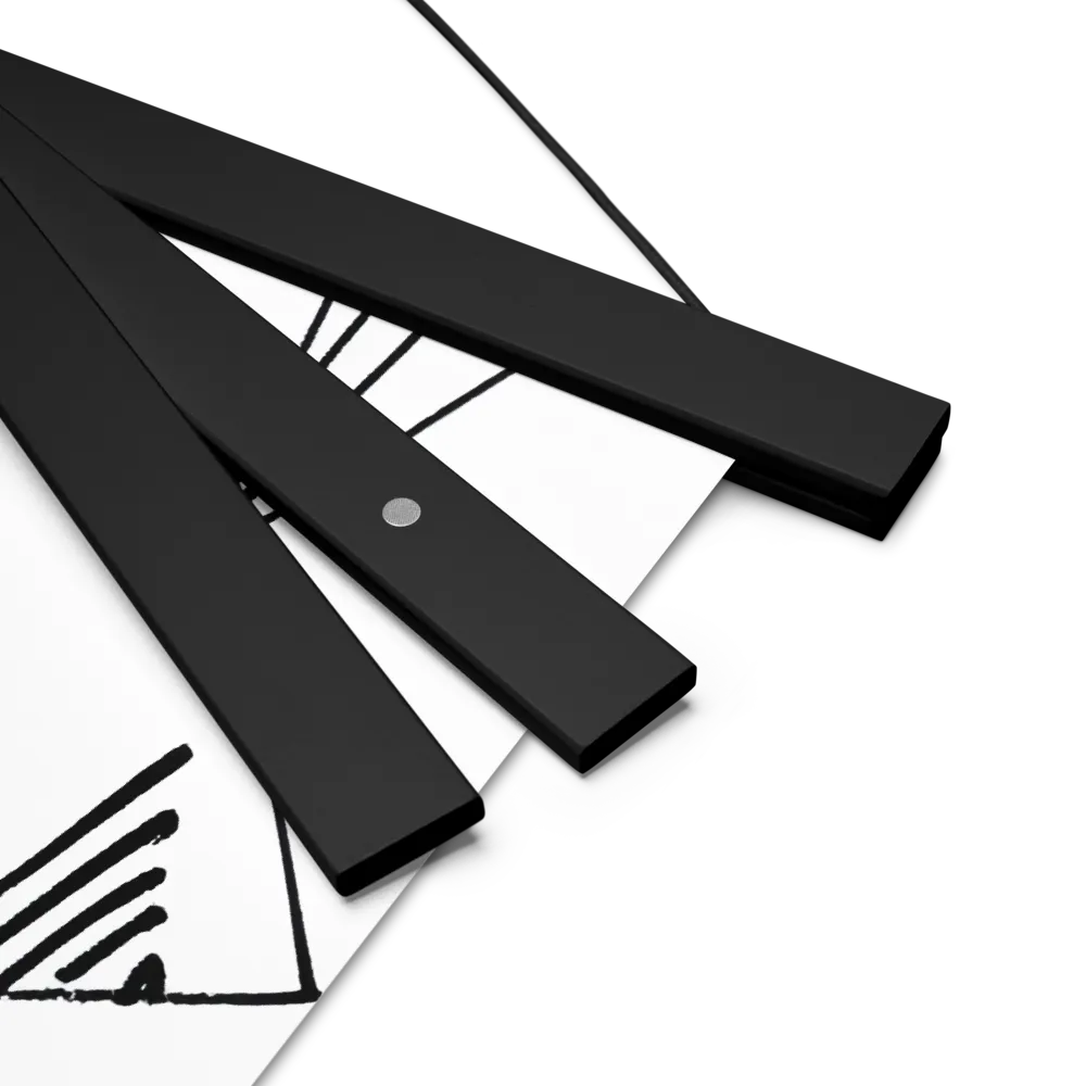 Dynamic Geometry in Ink | Poster With Black Wood Hanger | 14″×14″
