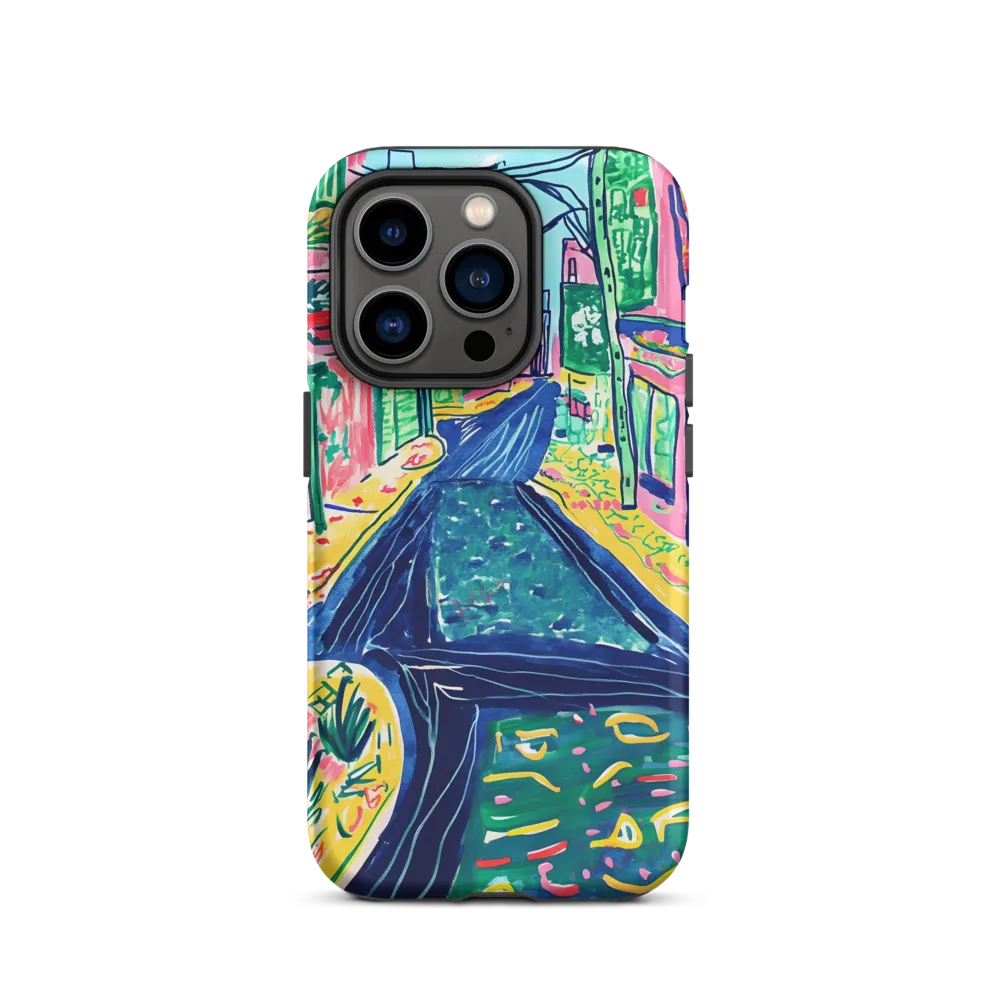 Dreamy Street in Vibrant Hues | Phone Case |  14 Pro | Tough Case | Matte