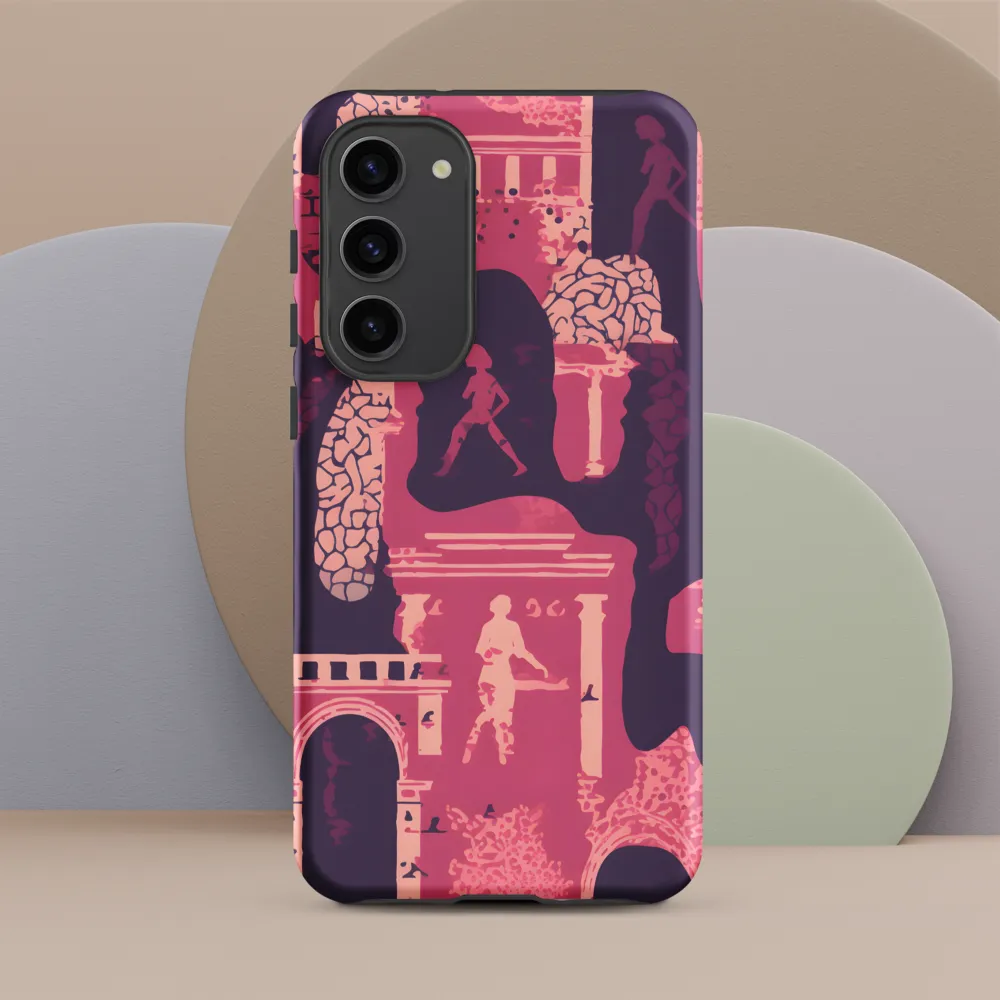 Whimsical Interplay of Figures and Architecture