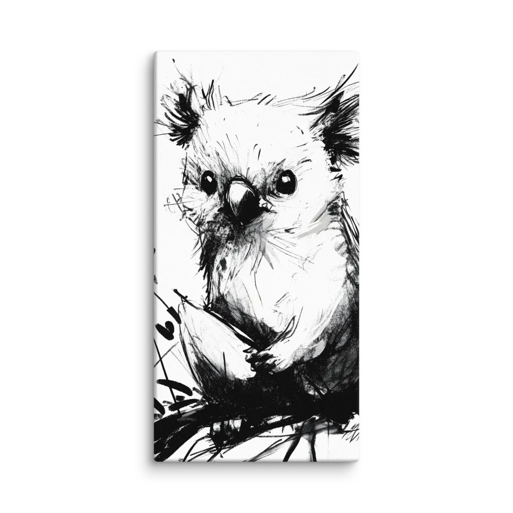 Whimsical Koala in Ink | Canvas | 10″×20″