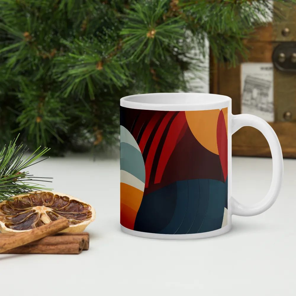 Dynamic Abstractions: A Dance of Forms and Colors | Mugs | Multiple Sizes & Colors