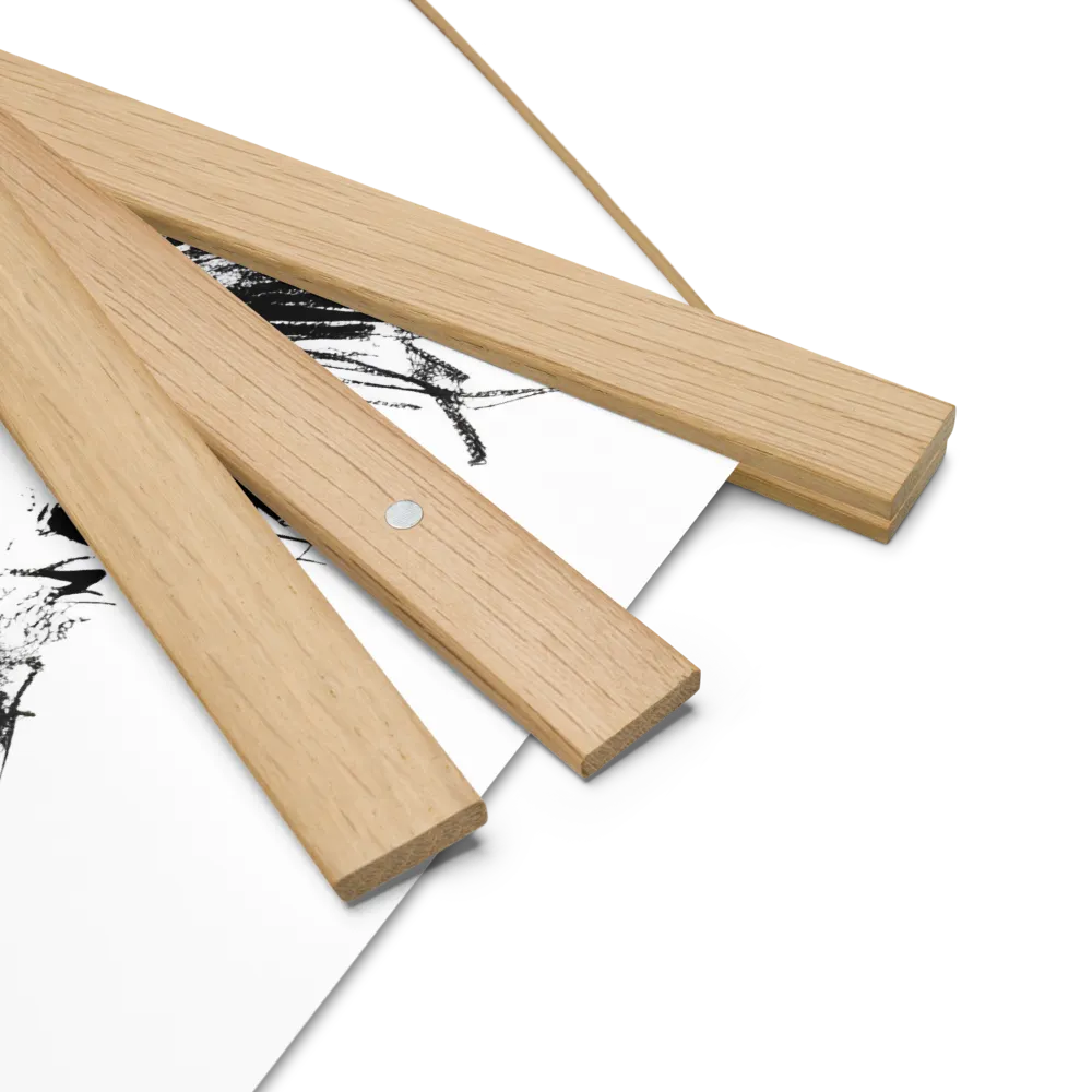 Whimsical Koala in Ink | Poster With Oak Wood Hanger | 14″×14″