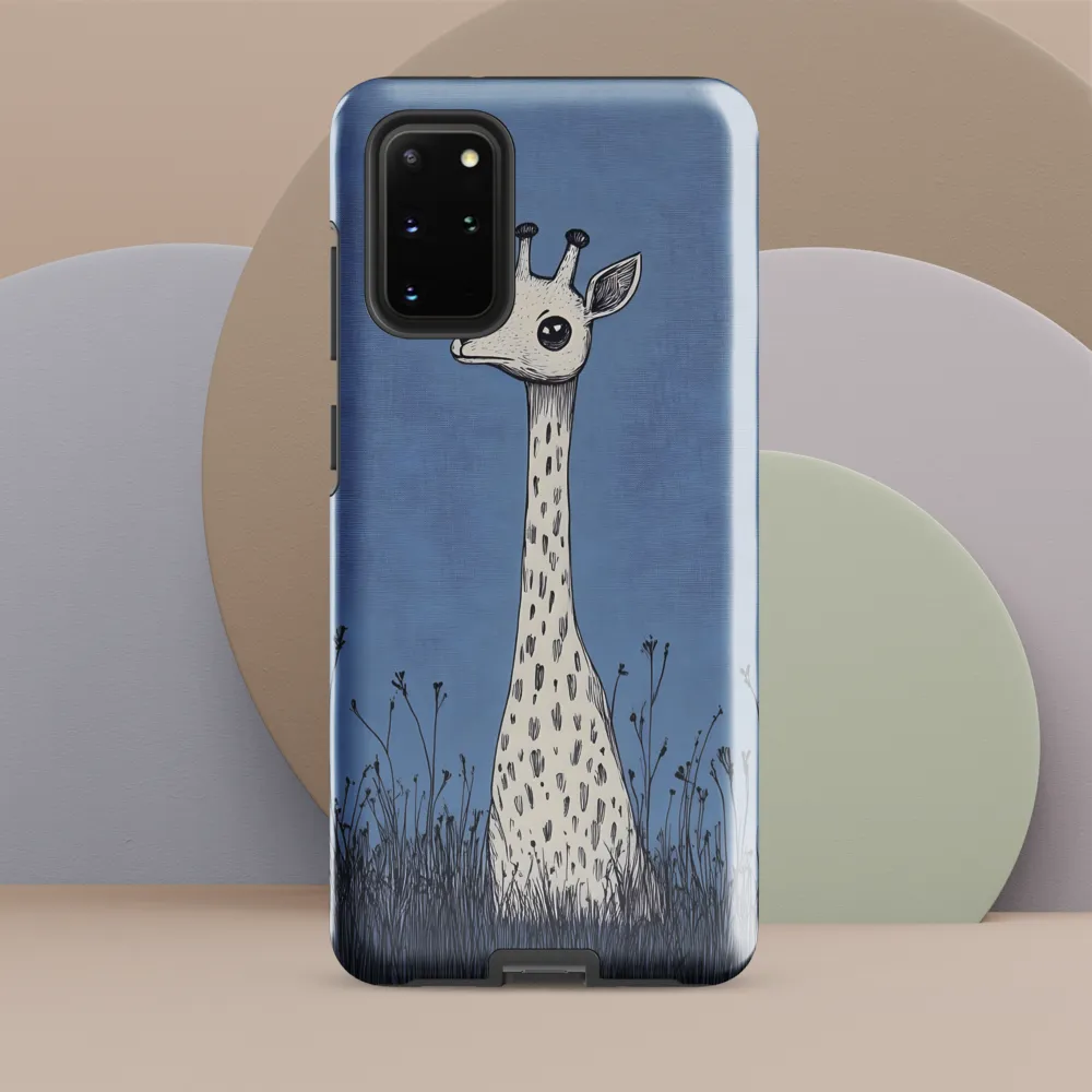 Whimsical Giraffe in Blue