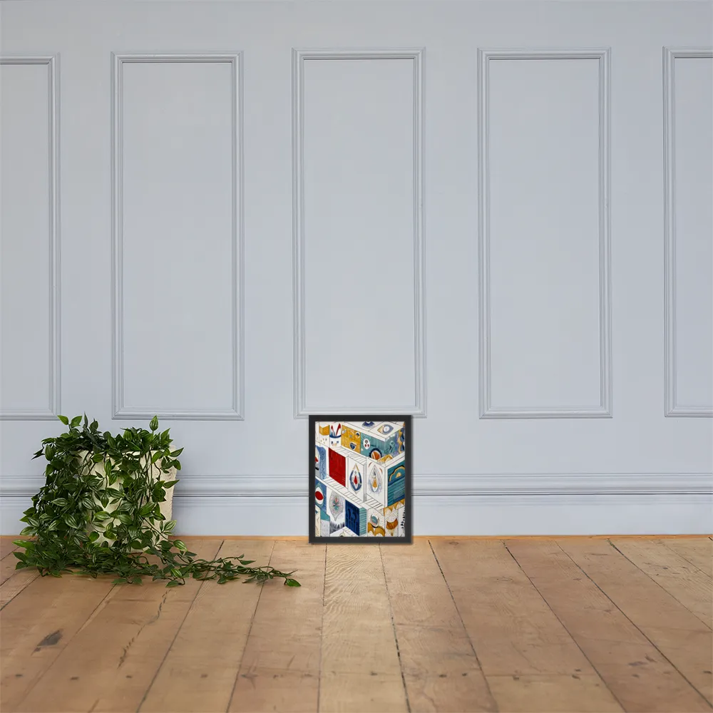 Symphony of Geometric Harmony | Poster with Black Frame | 11″×14″