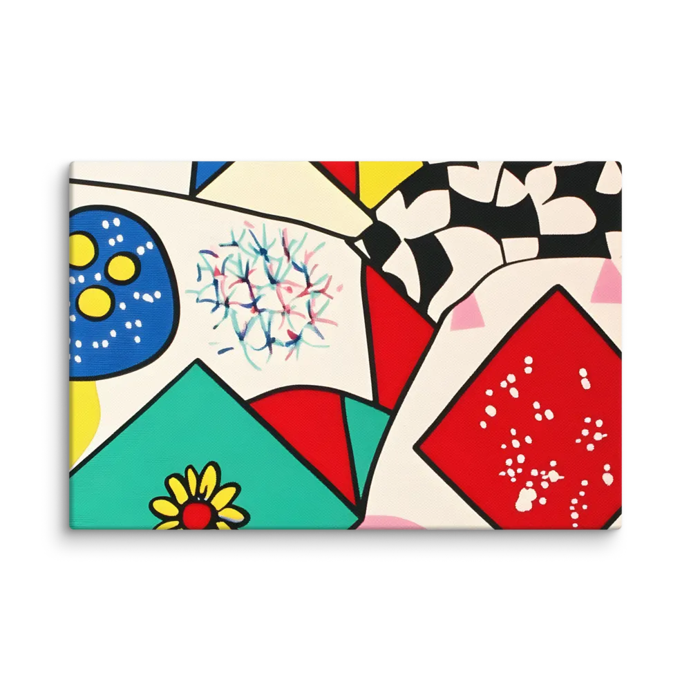 Joyful Geometry: A Playful Dance of Shapes and Colors | Canvas | 12″×18″