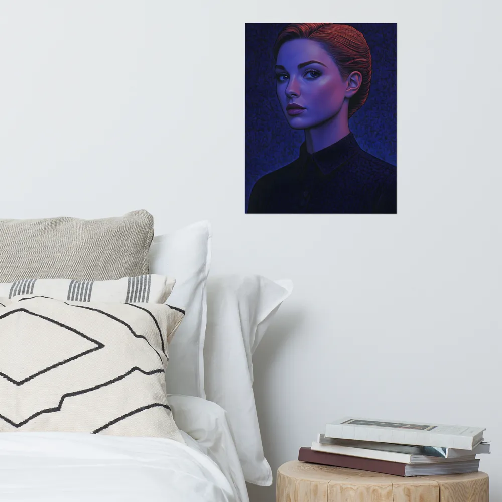 Ethereal Portrait in Blue and Red | Poster | 16″×20″