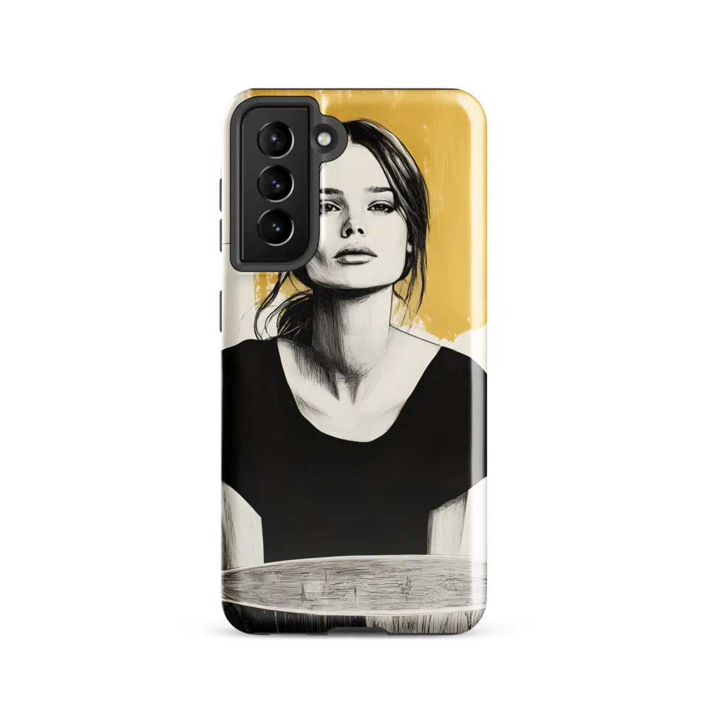 Golden Serenity: A Minimalist Portrait