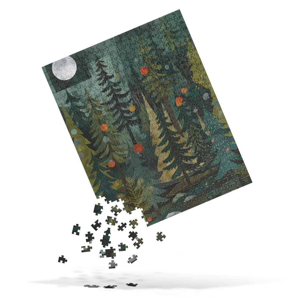 Moonlit Pine Forest 
 Jigsaw Puzzle