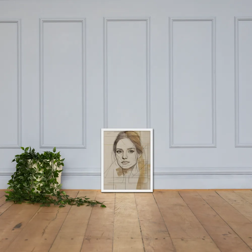 Geometric Elegance: A Modern Portrait | Poster with White Frame | 16″×20″