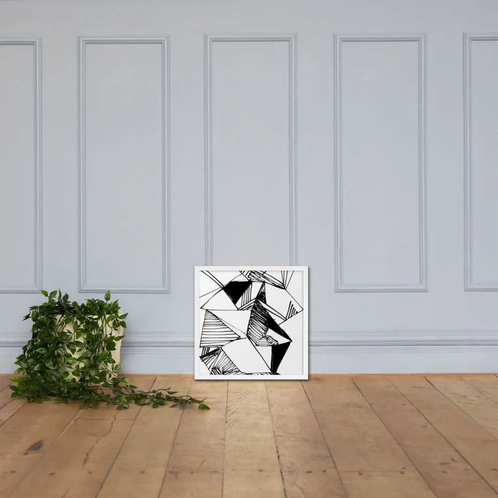 Dynamic Geometry in Ink | Poster with White Frame | 18″×18″