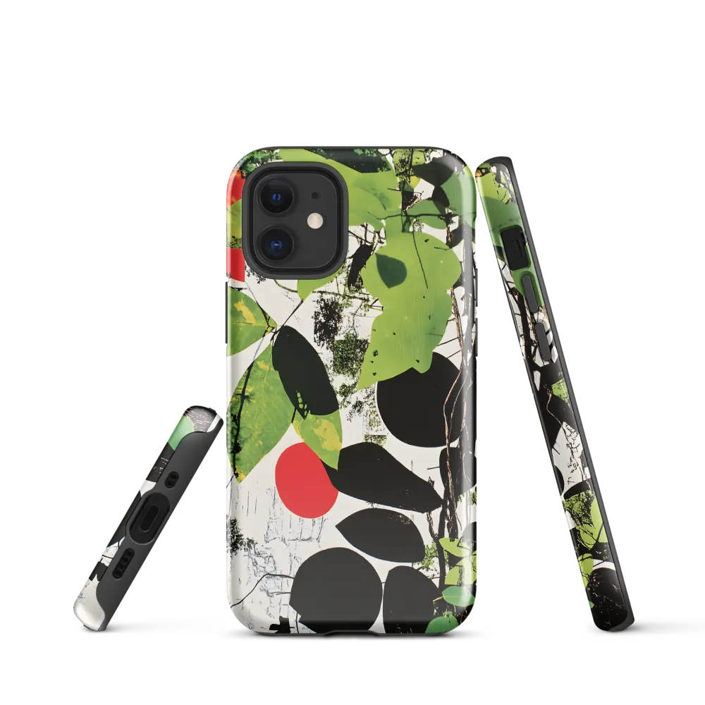Nature's Geometry: A Contemporary Collage | Phone Case |  12 mini | Tough Case | Glossy