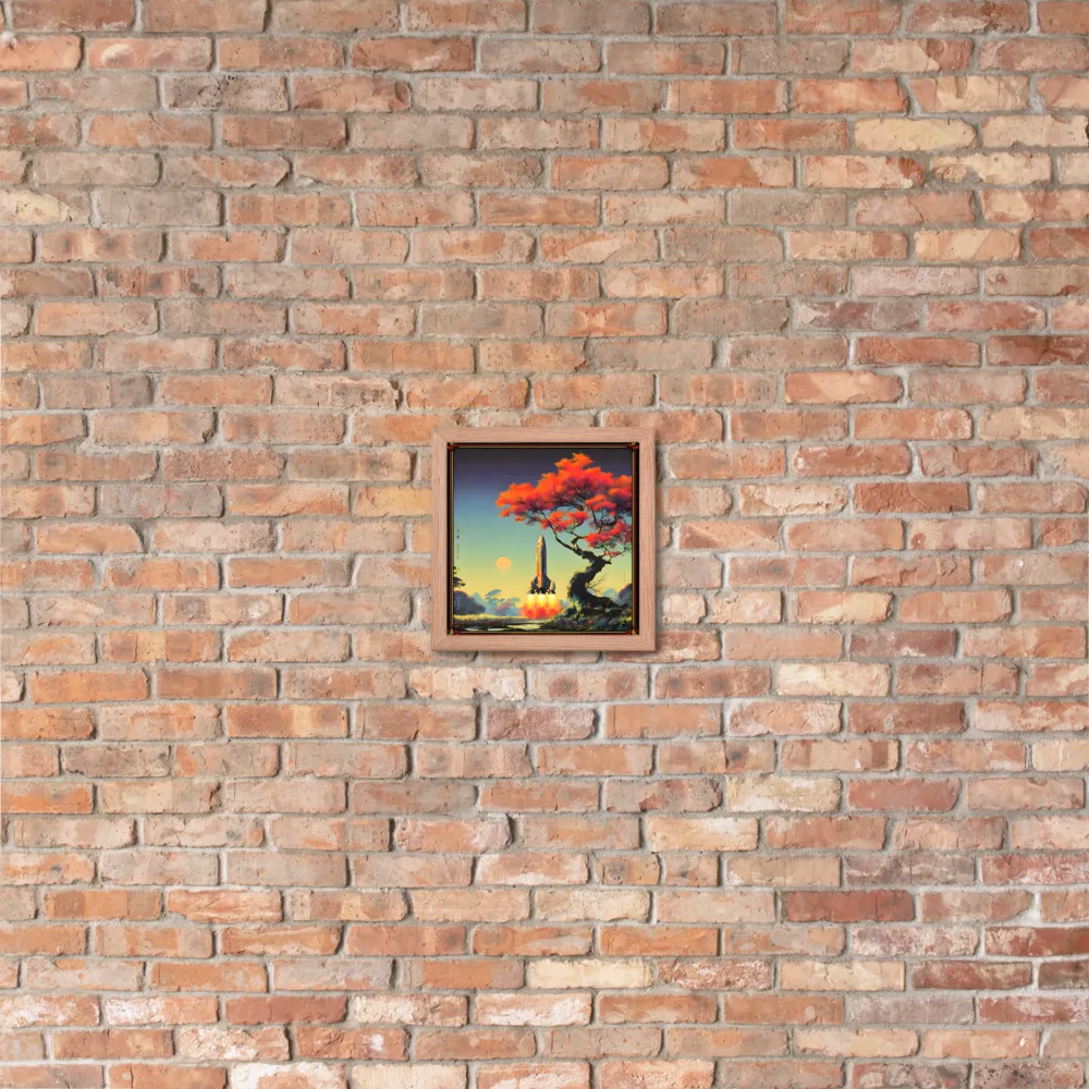 Autumn Launch 
 Poster with Red oak Frame | 10″x 10″