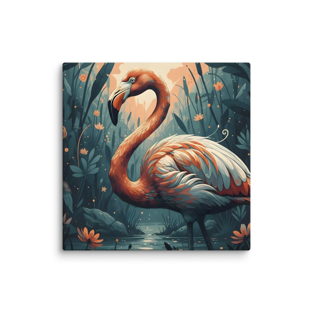 Twilight Flamingo 
 Canvas | 18″x 18″