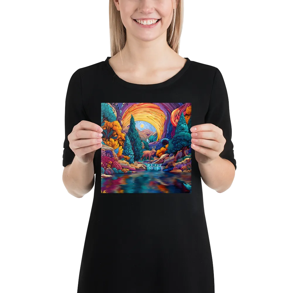 Prismatic Glade 
 Canvas | 8″x 8″