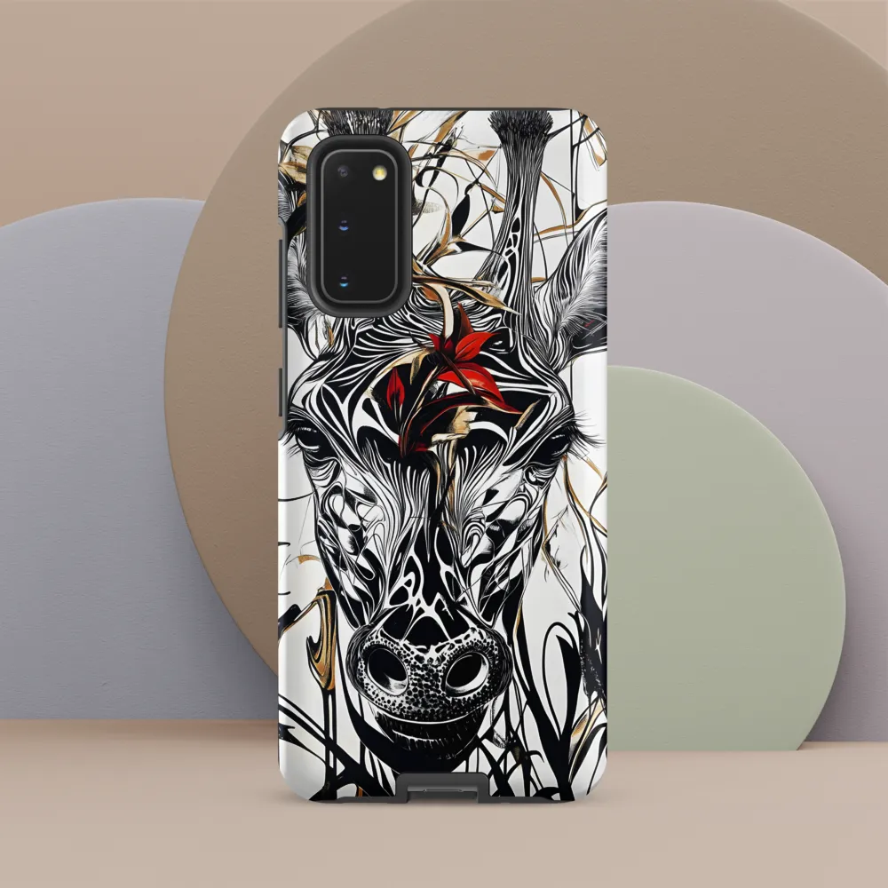 Floral Elegance: The Giraffe's Portrait
