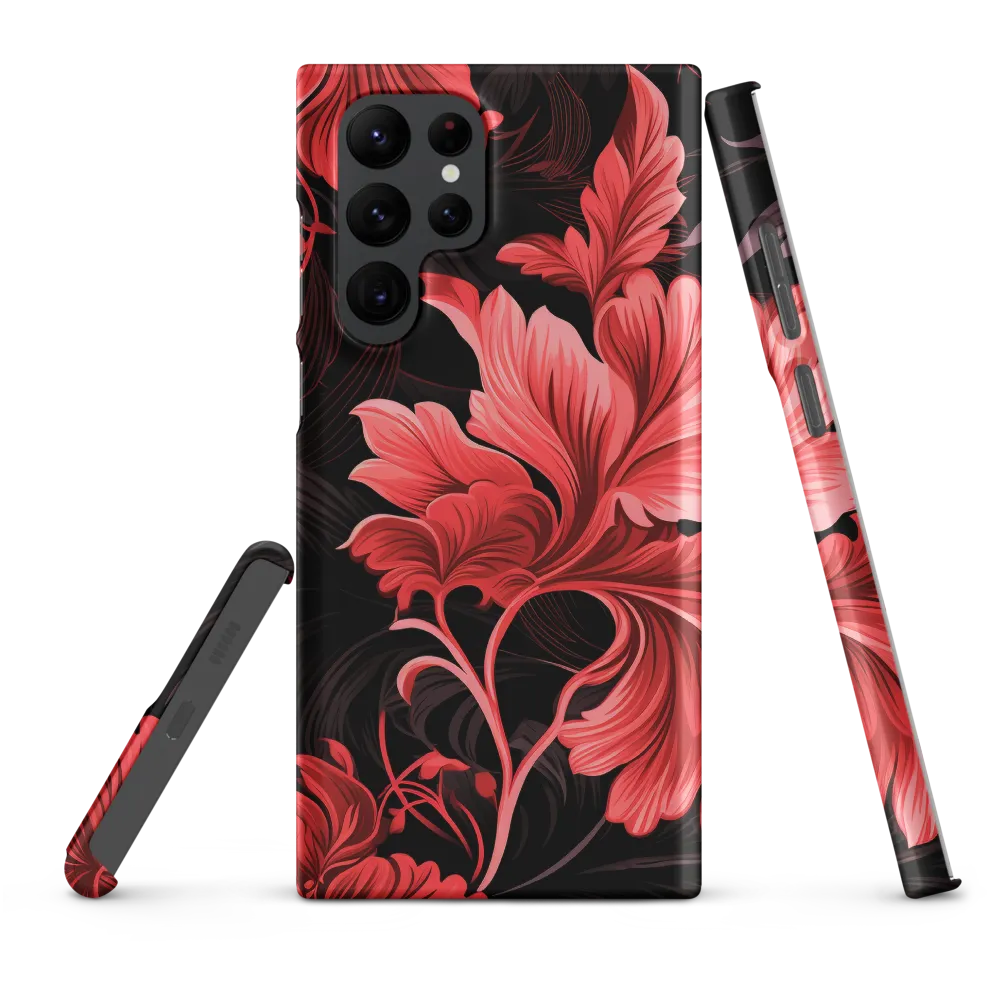 Tropical Elegance in Red | Phone Case |  S22 Ultra | Snap Case | Matte
