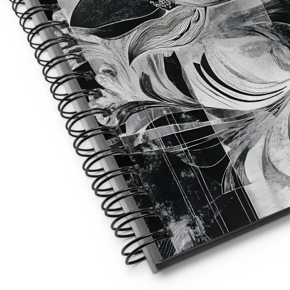 Floral Fusion in Monochrome | Spiral Notebook