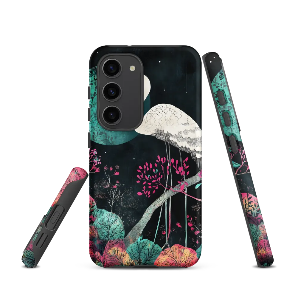 Ethereal Presence: Heron in a Floral Dreamscape