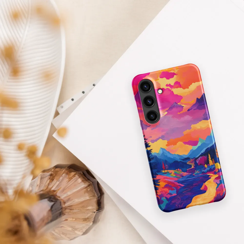 Radiant Serenity: A Surreal Landscape | Phone Case |  S24 | Snap Case | Matte