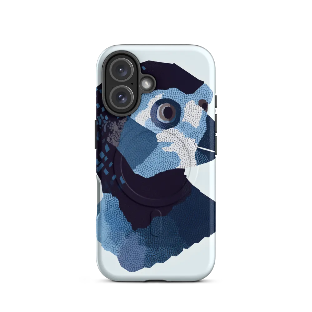 Abstract Avian Portrait in Blue
