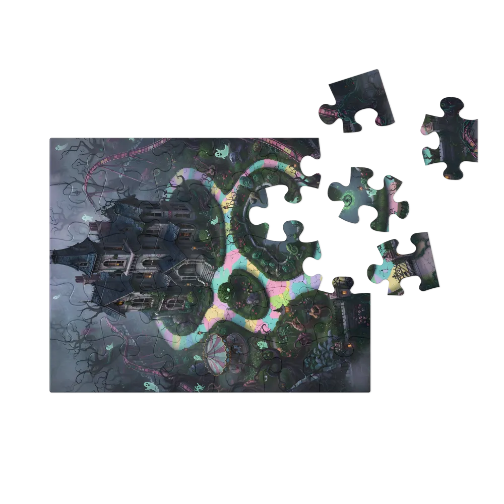 Haunted Manor Park 
 Jigsaw Puzzle in Tin Box