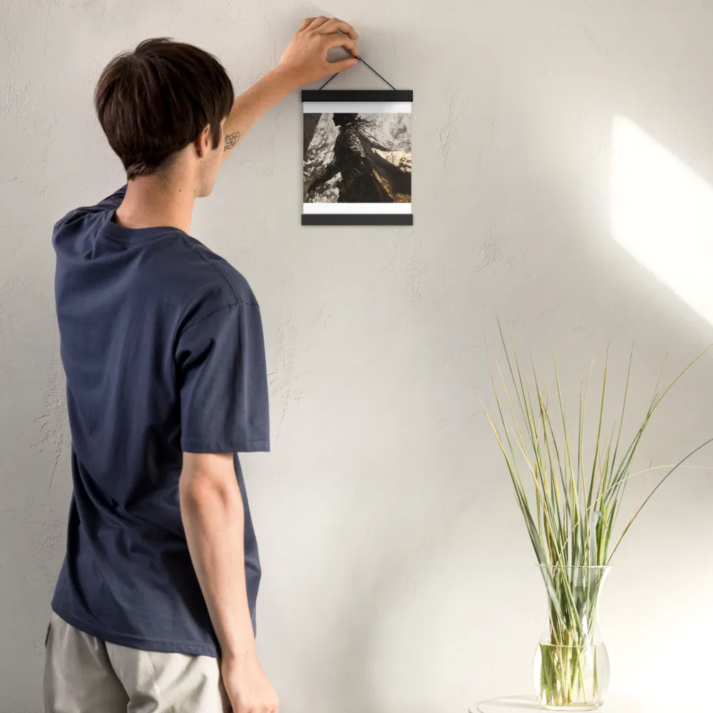 The Silhouette of Valor | Poster With Black Wood Hanger | 8″×10″