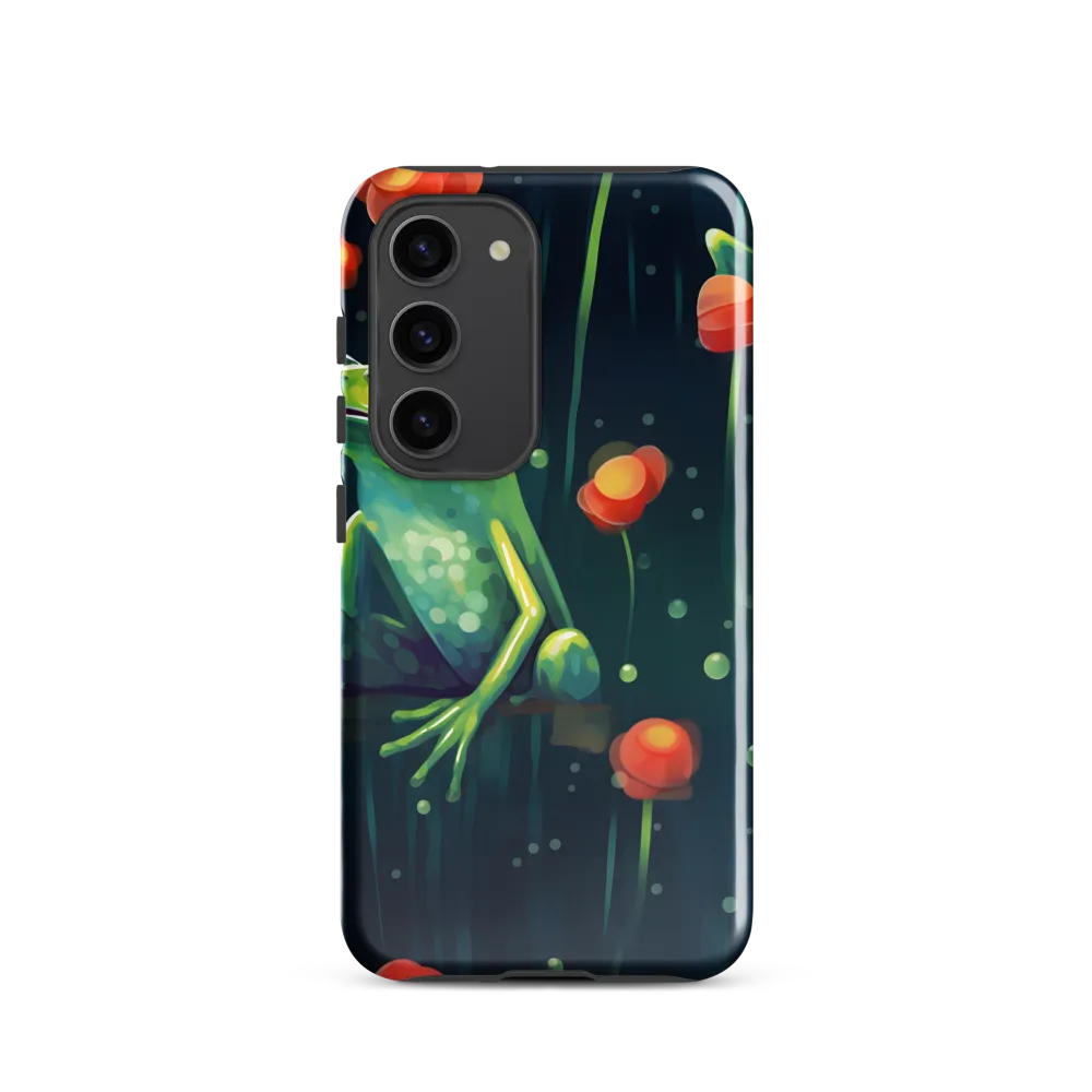 Playful Frogs in a Lush Pond