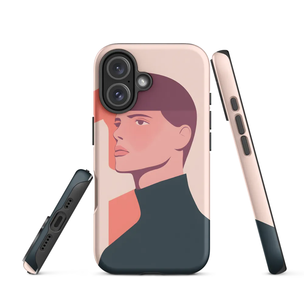 Contemplative Portrait in Minimalism | Phone Case |  16 | Tough Case | Matte