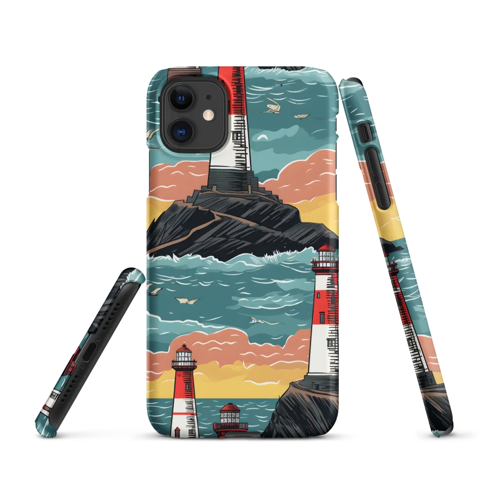 Lighthouses in a Whimsical Ocean | Phone Case |  11 | Snap Case | Matte