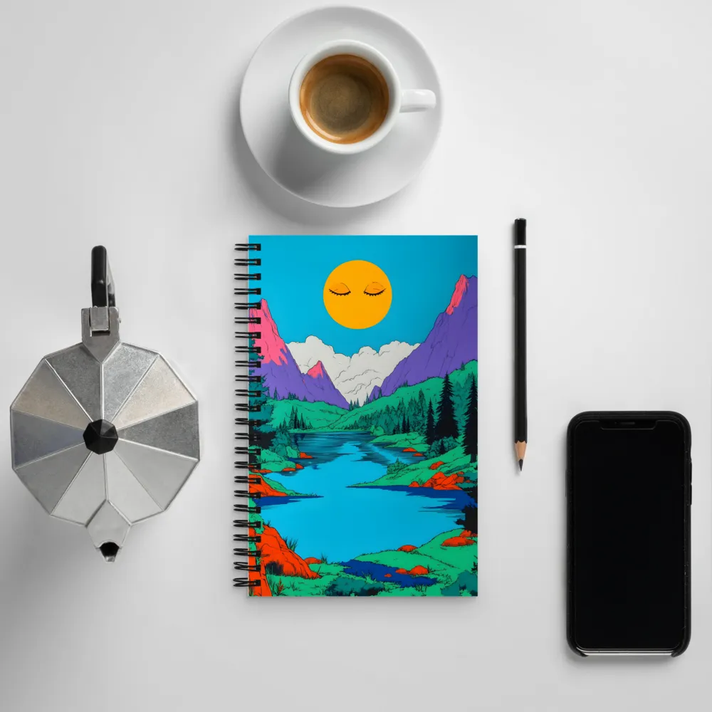 Whimsical Serenity in Vibrant Colors | Spiral Notebook