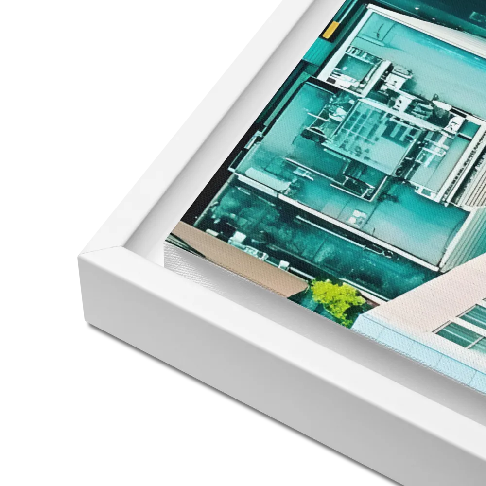Urban Geometry: Aerial Perspective | Canvas with White Frame | 18″×24″