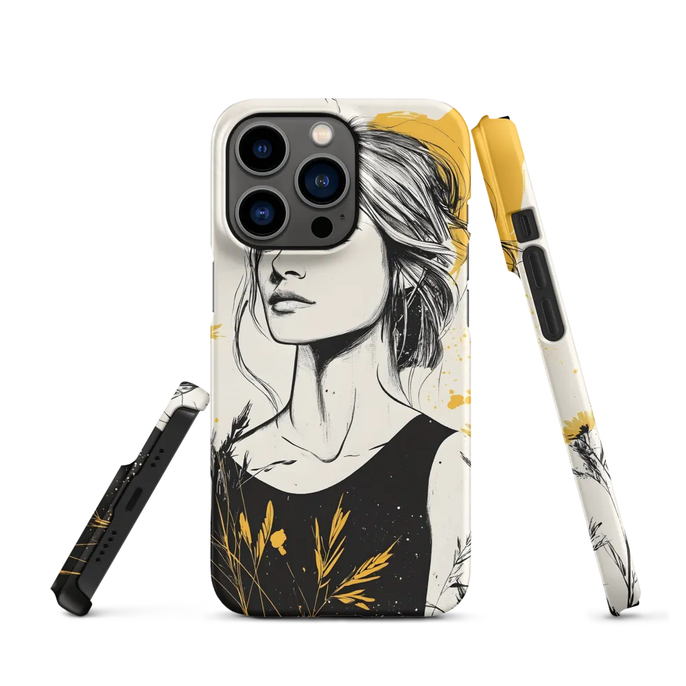 Golden Bloom — Portrait with Botanicals