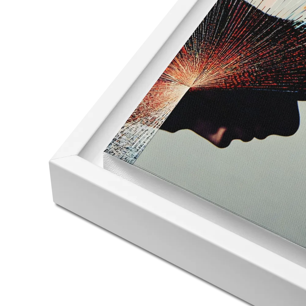 Radiant Reflection: An Abstract Journey of Thought | Canvas with White Frame | 12″×12″