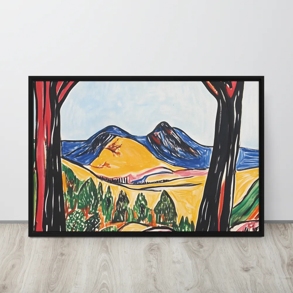 Vibrant Nature's Embrace | Canvas with Black Frame | 24″×36″