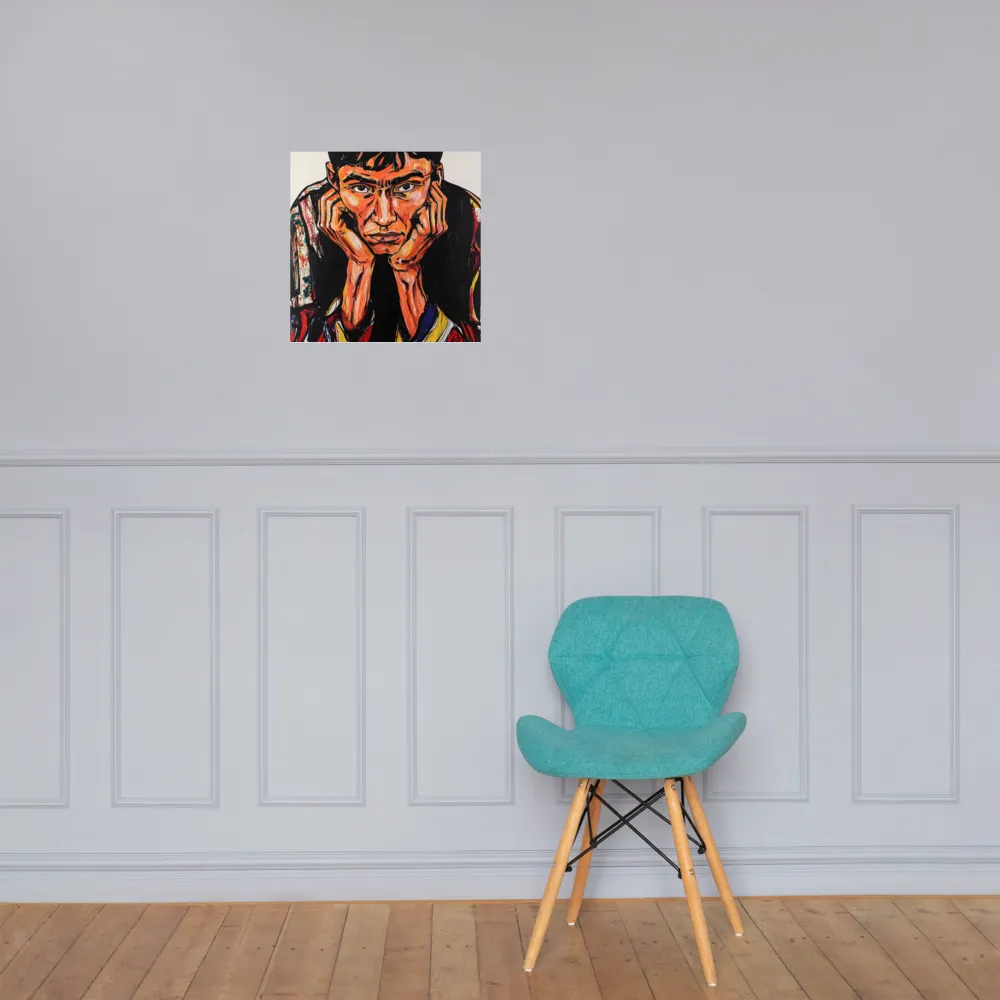 Contemplative Intensity: An Expressionist Portrait