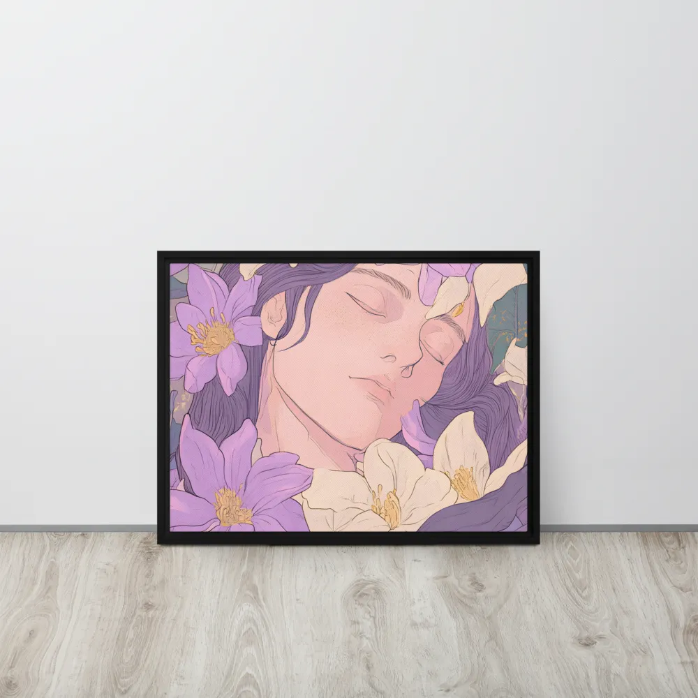 Harmony in Bloom | Canvas with Black Frame | 18″×24″
