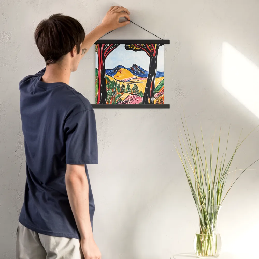 Vibrant Nature's Embrace | Poster With Black Wood Hanger | 14″×14″