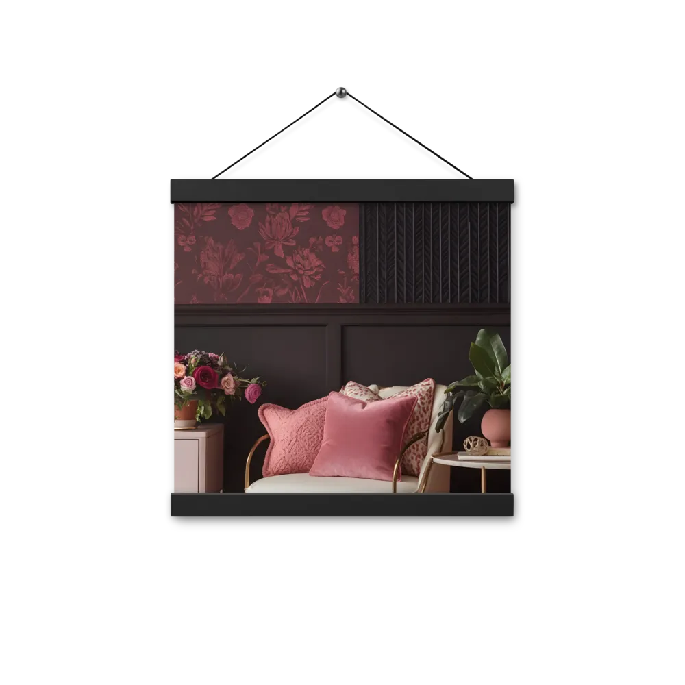 Elegance in Contrast: A Modern Interior Design | Poster With Black Wood Hanger | 12″×12″
