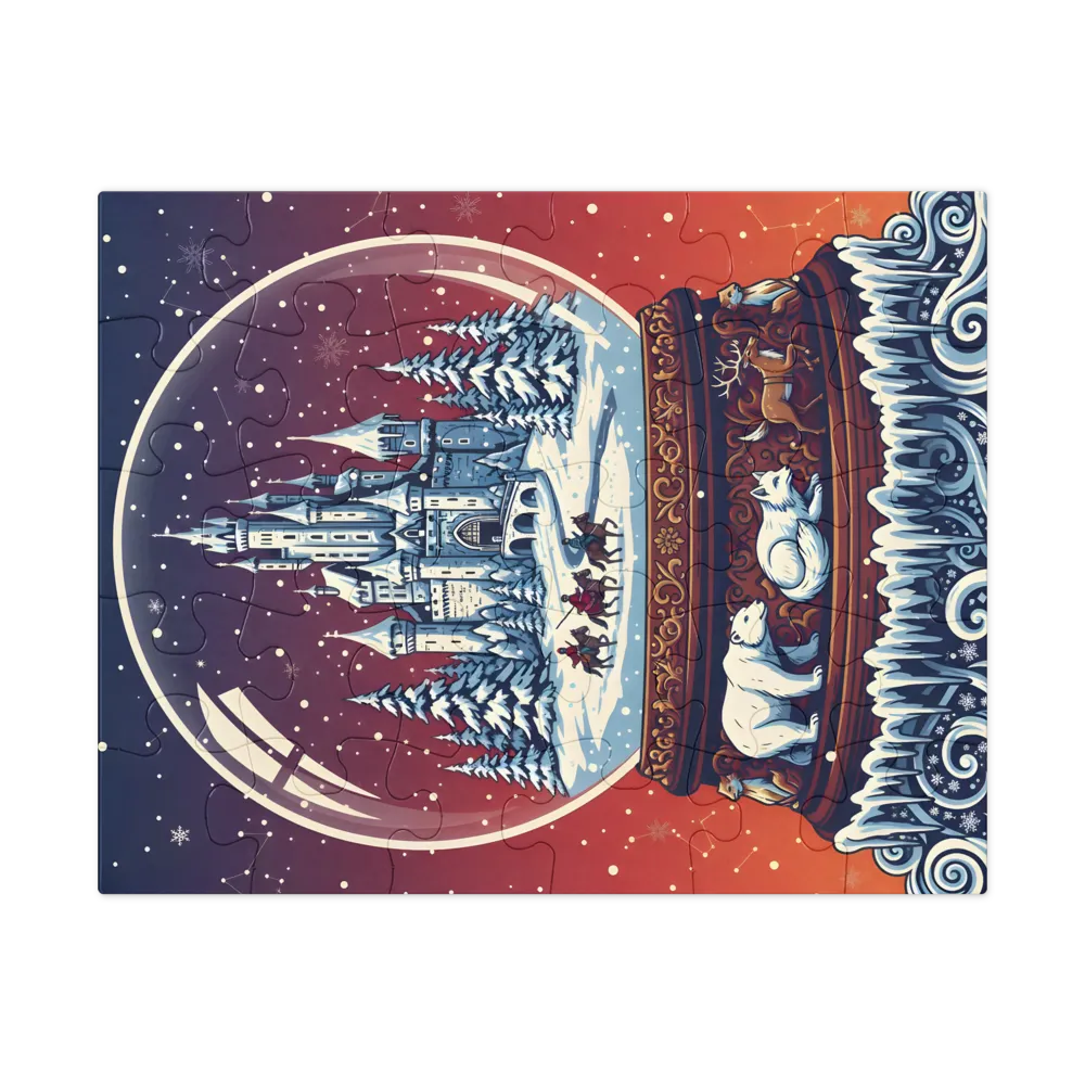 Castle in a Snow Globe 
 Jigsaw Puzzle in Tin Box