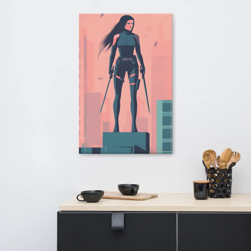 Urban Sentinel: A Warrior's Stand | Canvas | 24″×36″