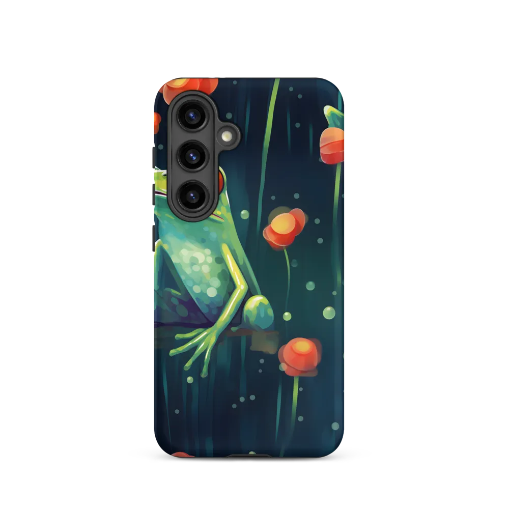 Playful Frogs in a Lush Pond