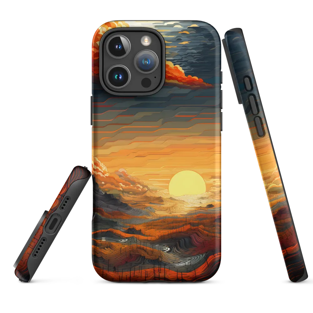 Ethereal Sunset: A Serene Landscape in Flowing Forms