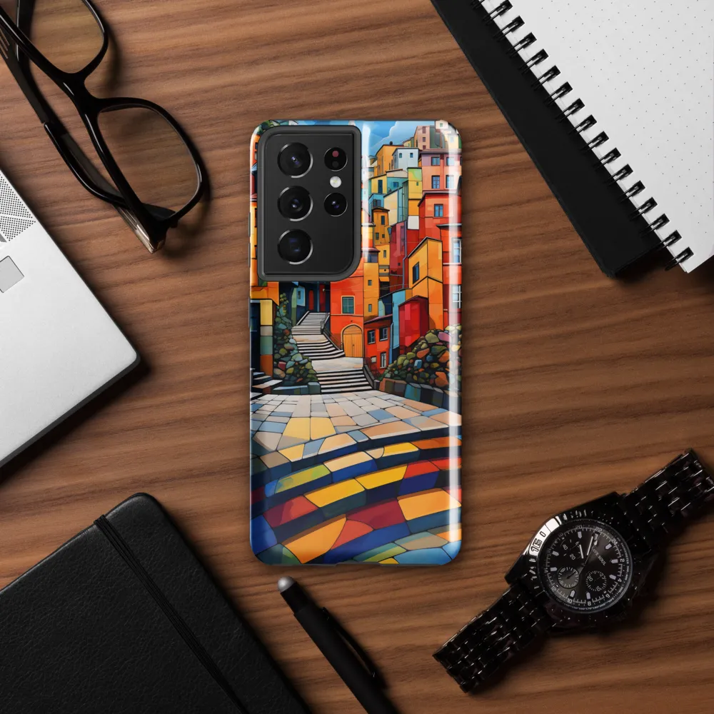 Vibrant Village: A Cubist Journey