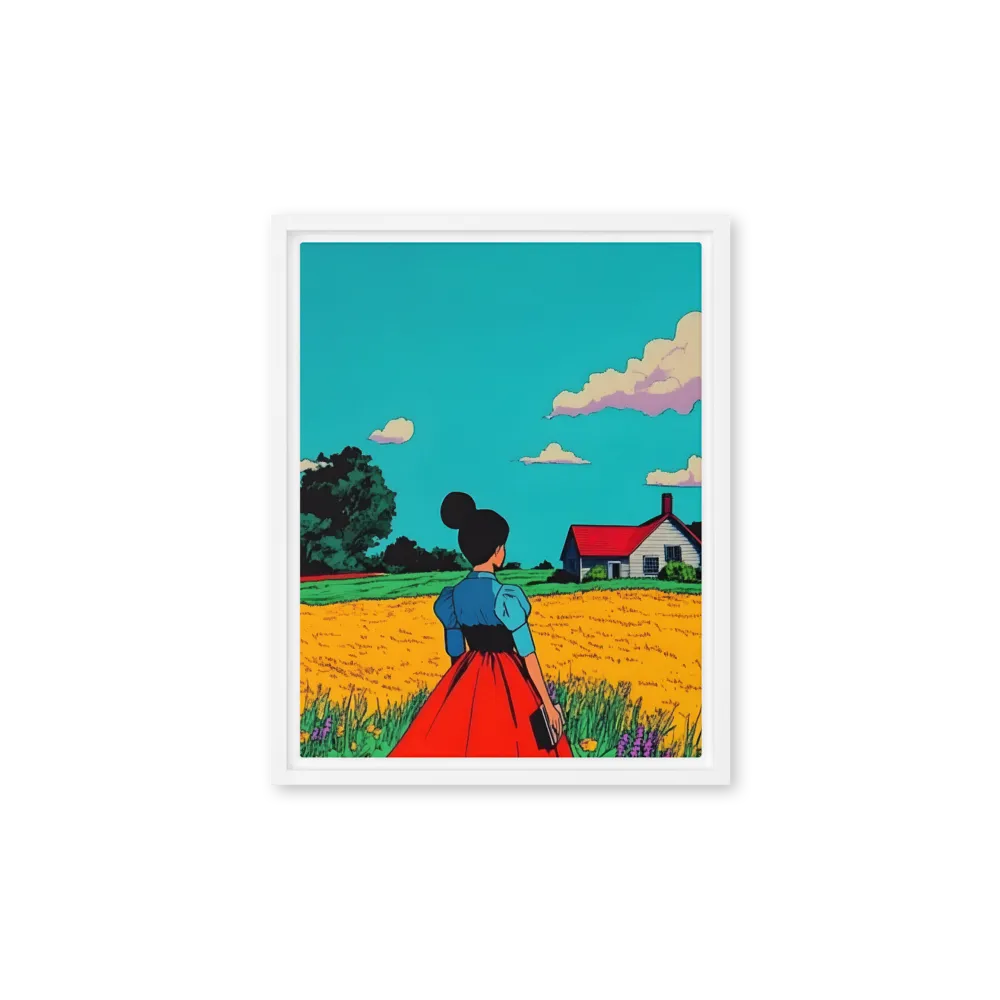 Whispers of a Sunlit Meadow | Canvas with White Frame | 11″×14″