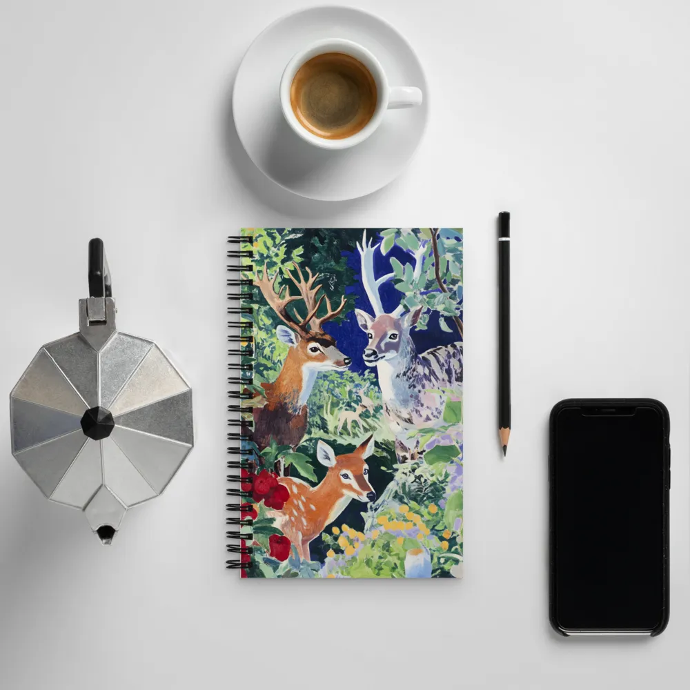 Whispers of the Forest: A Deer Gathering | Spiral Notebook