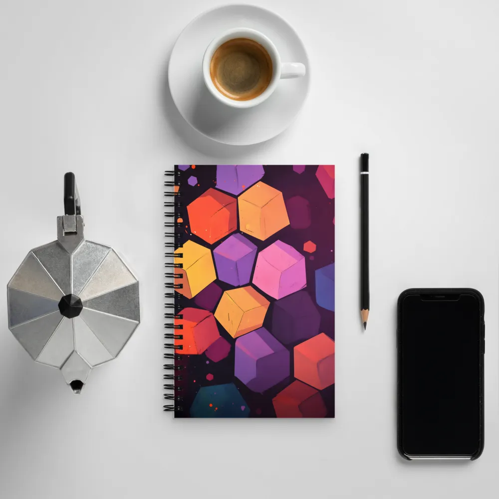 Dynamic Geometric Harmony | Spiral Notebook