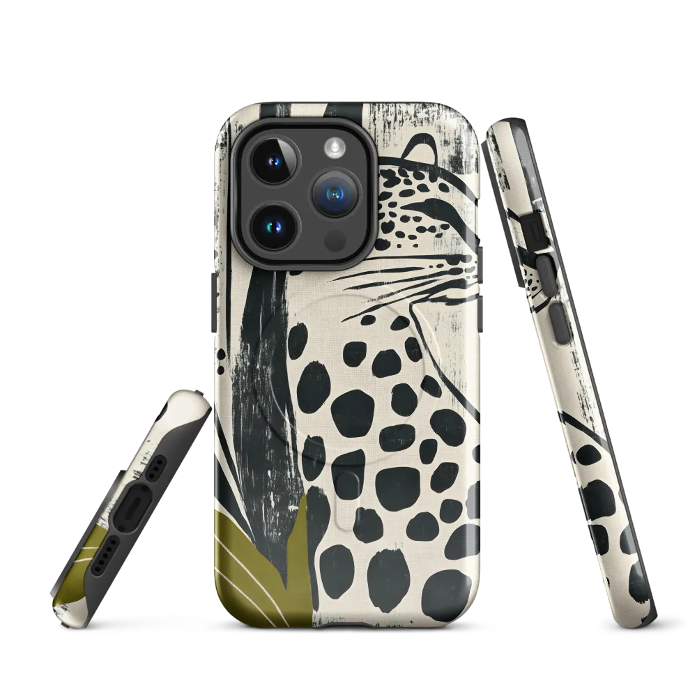 Leopard in Silhouette: A Modern Appeal | Phone Case |  14 Pro | MagSafe® Tough Case | Glossy