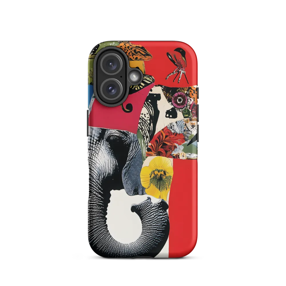 Whimsical Elephant: A Vibrant Collage of Life | Phone Case