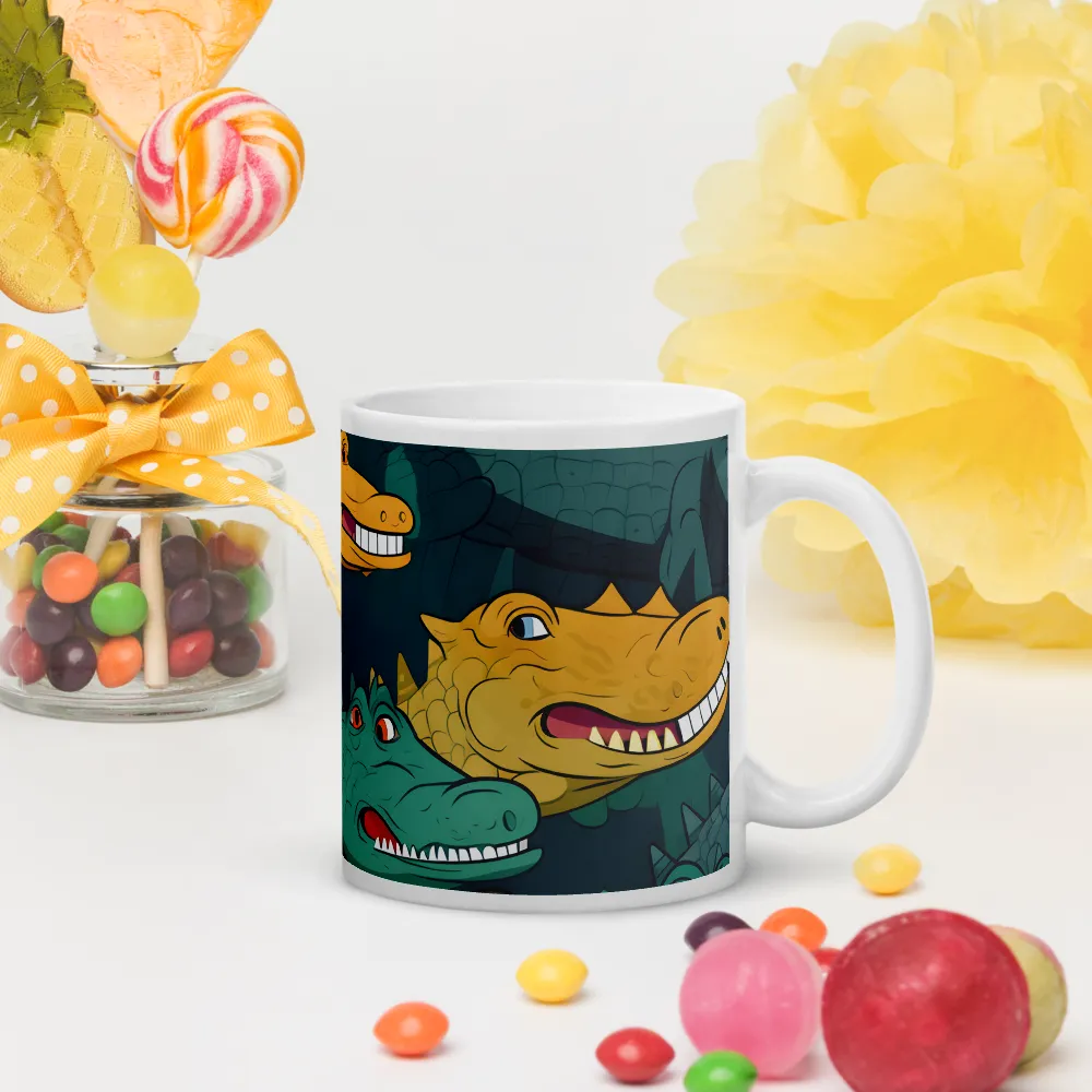 Cheerful Crocodilian Parade | Mugs | Multiple Sizes & Colors