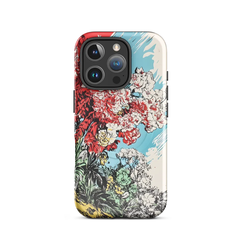 Floral Symphony in Bold Colors | Phone Case |  16 Pro | MagSafe® Tough Case | Glossy